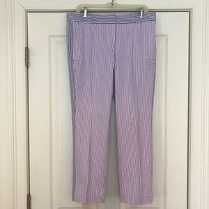 J Crew Seersucker Straight-Leg Pants